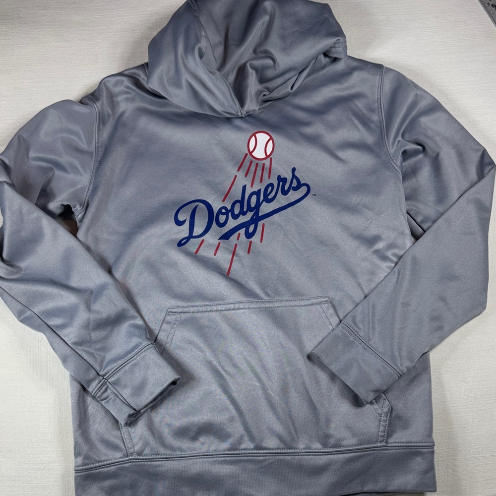 Genuine Merchandise Dodgers Light Gray Hoodie with‎ Blue & Red Logo